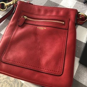 Red Coach Cross Body Bag